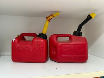 Lot Of 2 Small Red 1 Gallon Gas Cans
