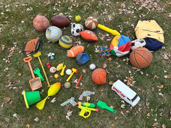 Lot Of Kids Toys - Football, Basketballs, Beach Toys, Etc