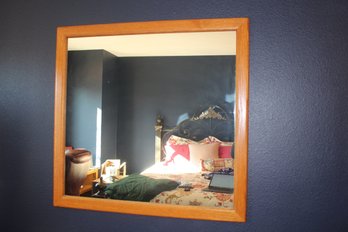 Solid Oak Wood Hanging Wall Mirror - 40' X 35'
