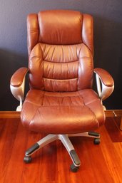 Brown Polyester Ergonomic Leather Rolling Office Chair