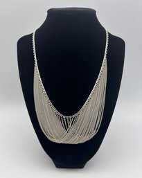 Vintage Sterling Silver .925 Multistrand Cascading Necklace (24 Grams)