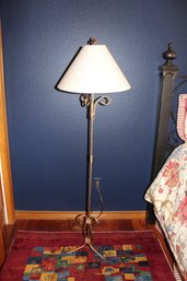 Gold Painted Wrought Iron Standing Floor Lamp