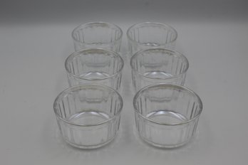 Lot Of 6 Clear Glass Arcuisine France Ramekins