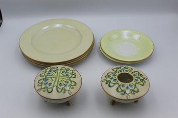 Beautiful 8 Piece Gold Rimmed & Hand Painted China Set