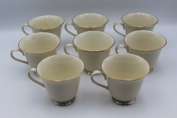 Lot Of 8 Lenox China Hayworth Tea Cups Gold Rimmed