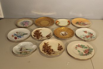 Lot Of 11 Vintage / Antique Various Hand Painted China Plates