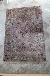Floral Aubusson Handwoven Oriental Area Rug With Pink Hues - 106' X 73'