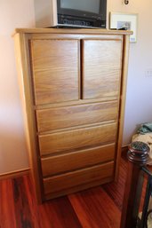 Solid Oak Wooden Dresser / Media Cabinet