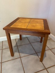 Vintage Mid Century MCM Teak & Tile Made In Denmark Tiled Side Plan Stand Table 15 X 15