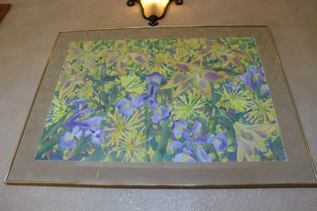 Large Floral Flowers Watercolor Painting - 46' X 34'