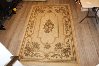 Ashley Beige Floral Area Rug - 97' X 60'
