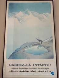 Vintage Samivel Poster 1970 'Gardez-la Itacte!' Original Vintage Poster In Frame 39 X 24.5