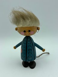 Vintage 1950s Wooden Swedish Woman Troll Doll W/ Tail 5'