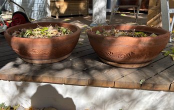Vintage Wide Bowl Terracotta Planter Pots 20 X 20 X 8