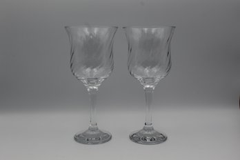 Lot Of 2 Circleware Vintage Swirled Wine Glasses