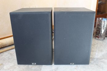 Pair Of KLH Model 900B Black Bookshelf Speaker Set (Tested & Working Excellent)