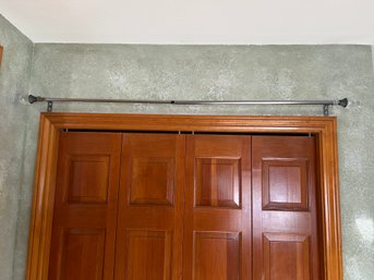 Satin Brushed Silver Curtain Rod 68' Adjustable