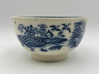 Antique 18th Century English Caughley Blue & White Porcelain Tea Bowl 5'