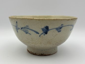 Antique 17th Century Ming Dynasty Porcelain Ceramic Stoneware Blue & White Bowl 6.25'