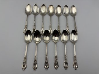 Lot Of 13 Wallace Sterling Silver Rose Point Teaspoons Flatware 6' (11.5oz) Lot 1