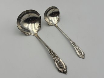 Pair Of 2 Wallace Sterling Silver Rose Point Soup Ladles Soup Ladle (3oz)