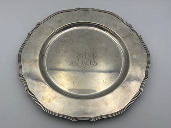Sterling Silver Large Serving Plate Monogramed 12.25' - 25.5 Oz