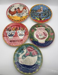 Set Of 5 Anthropologie Emily Maude 12 Days Of Christmas 2022 8.25' Plates