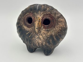Vintage MCM Mid Century Cast Iron Heavy Owl Decor