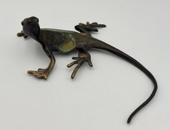 Vintage Mid Century Michael Storey Bronze Brass Lizard Sculpture 4'