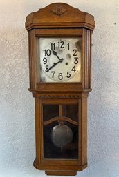 Antique Oal Wall Pendulum Wall Clock Gong Orchestra German Made