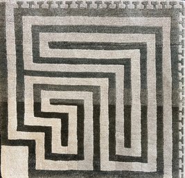 Contemporary Tibetan Wool Carpet Rug 'Notturno' Maze Design By Behrouz Kolahi, STILE BK 24'