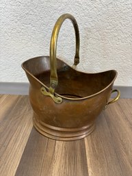 Antique Victorian Copper & Brass Coal Scuttle Bucket