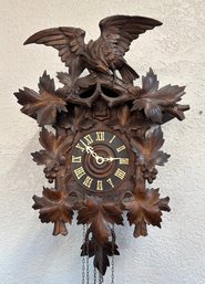 Antique German / Austrian Dark Walnut Cuckoo Clock