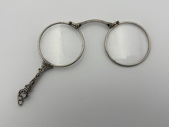 Antique Sterling Silver French Glasses Victorian Lorgnette Eyeglasses Opera Glasses .925