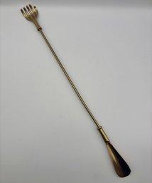 Vintage 21.5' Brass Backscratcher & Shoe Horn