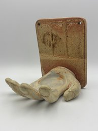 Vintage Jim Bailey Ceramic 'Hand' Bathroom Cup Holder / Toothbrush Soap Holder