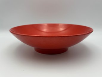 Vintage Mid Century MCM Red Orange 9' Melamine Serving Bowl By Holiday Kenro
