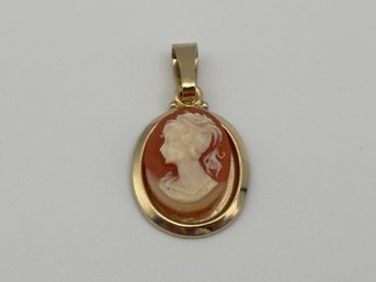 Vintage Small Mini Carved Pink Cameo Necklace Victorian Jewelry Pendant