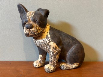 Vintage Cast Iron Boston Terrier French Bulldog Sitting Door Stop Doorstop