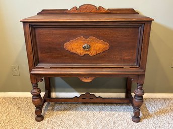 Vintage Antique Wood Side Buffet With Gated Drawer Opening - 36 X 16 X 35