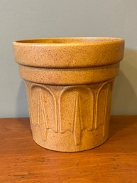 Vintage Art Deco Speckled Dark Yellow Haeger Pottery Planter Vase Round