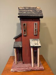 Vintage Folk Art Large Oversized Birdhouse Bird House - 26 X 26 X12