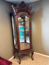 Antique Louis Style Gothic Corner Cabinet