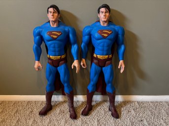 Lot Of 2 Large 30' Superman Matel DC Comics Action Figures Toys