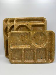 Vintage Texas Ware Spreckled Melamine Lunch Tray Set Of 4 Texasware