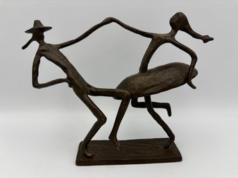 Vintage Unique Bronze Dancing Man & Woman Statue