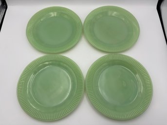 Set Of 4 Vintage Anchor Hocking Fire King 7.75' Jadeite Plates