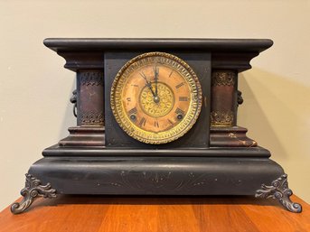 Antique 1890's Wooden 'Thor' Mantle Clock By Wm L Gilbert
