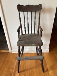 Antique High Chair Rustic Wood - 14 X 15 X 41