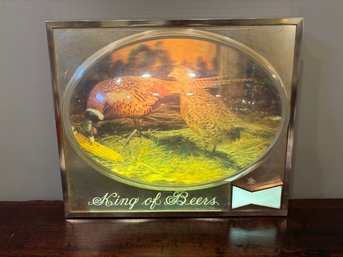 Vintage 3D Budweiser King Of Beers Pheasant Light Up Sign - 18 X 15